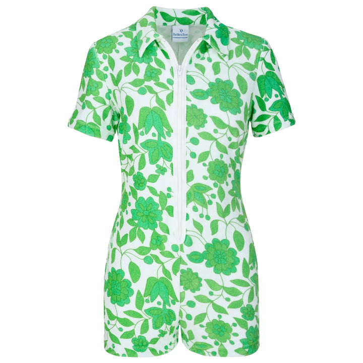 Danni Floral Towelling Jumpsuit | Apple