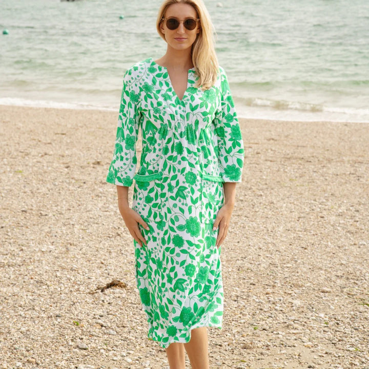 Victoria Floral Towelling Beach Dress / Cover Up | Apple