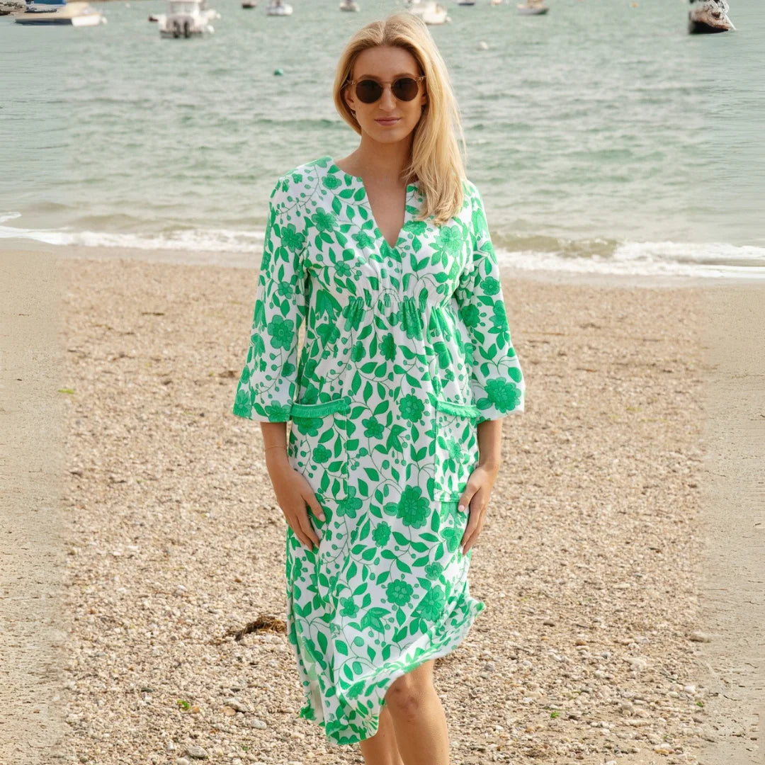 Victoria Floral Towelling Beach Dress / Cover Up | Apple