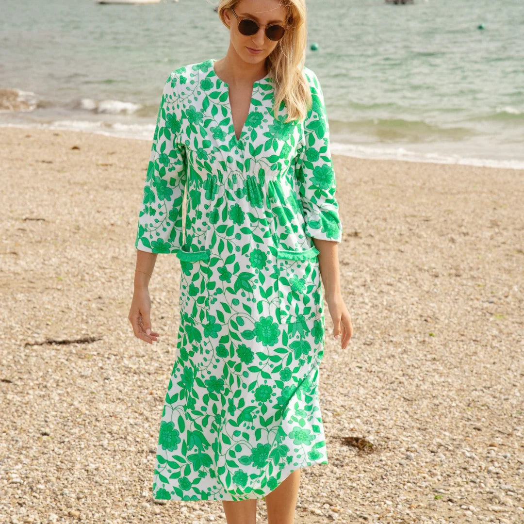 Victoria Floral Towelling Beach Dress / Cover Up | Apple