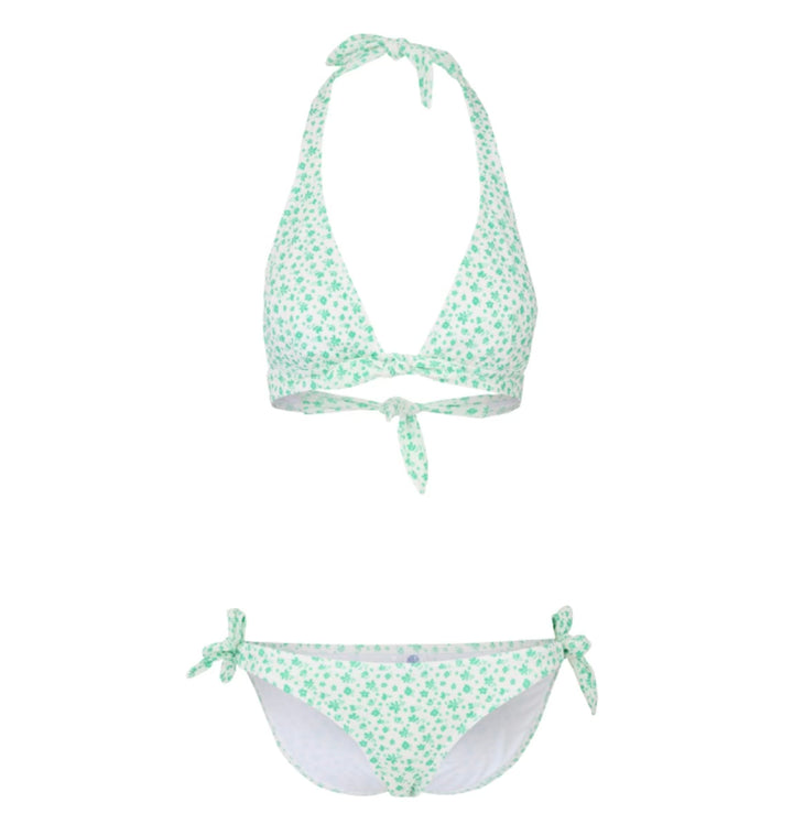 Mary Floral Tie Side Bikini | Apple & White