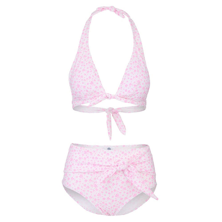 Camilla Floral Bikini Top | Rose & White
