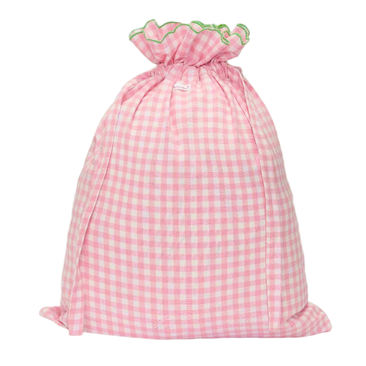 Gingham Drawstring Smalls Bag | Rose