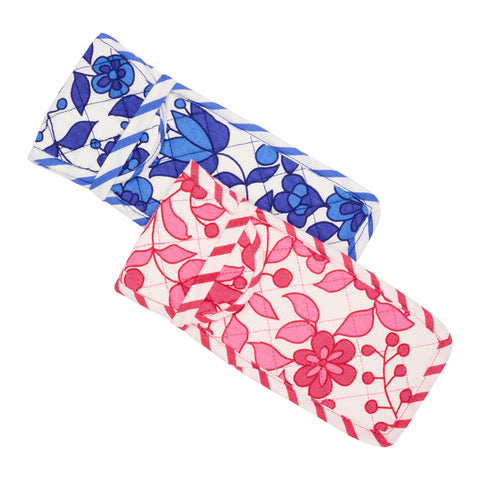 Quilted Floral Glasses Case | Marine