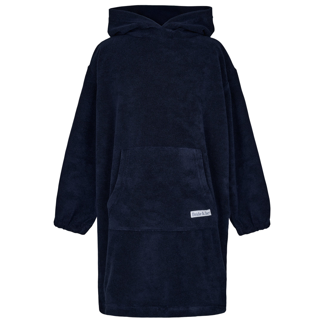 Childrens Towelling Hooded Beach Robe | Navy