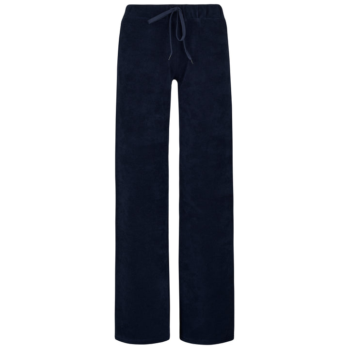 Womens and Girls Towelling Wide Leg Jogging Bottoms | Navy