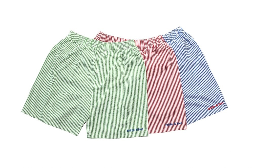 Boys' seersucker swimming trunks (6) (Pale Blue Seersucker)