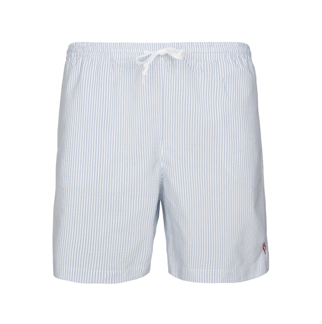 Mens Seersucker Swimming Trunks | Pale Blue
