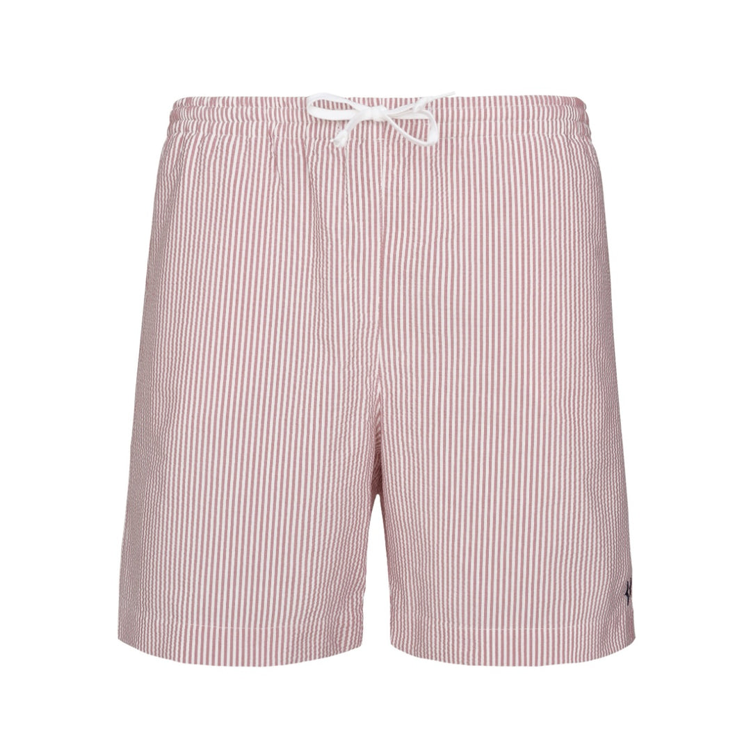 Mens Seersucker Swimming Trunks | Red