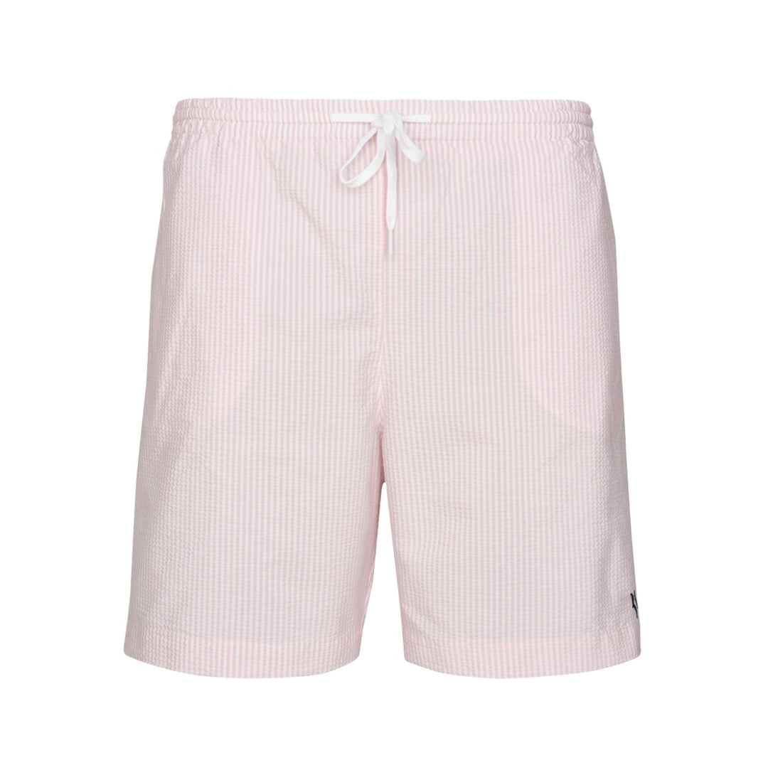 Mens Seersucker Swimming Trunks | Pink