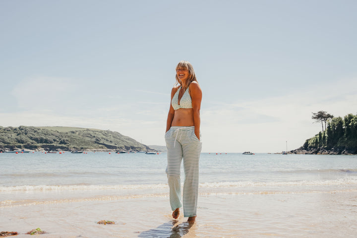 Mary Floral Tie Side Bikini | Apple & White