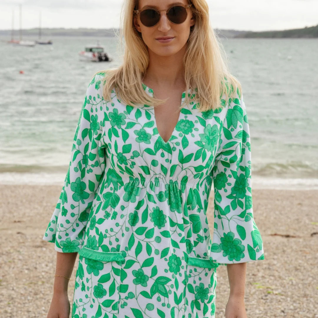 Victoria Floral Towelling Beach Dress / Cover Up | Apple