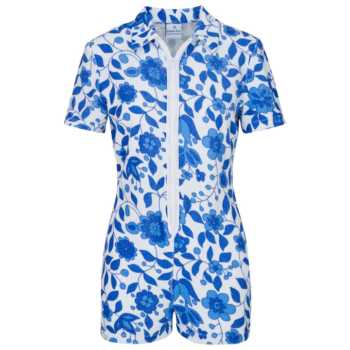 Danni Floral Towelling Jumpsuit | Marine