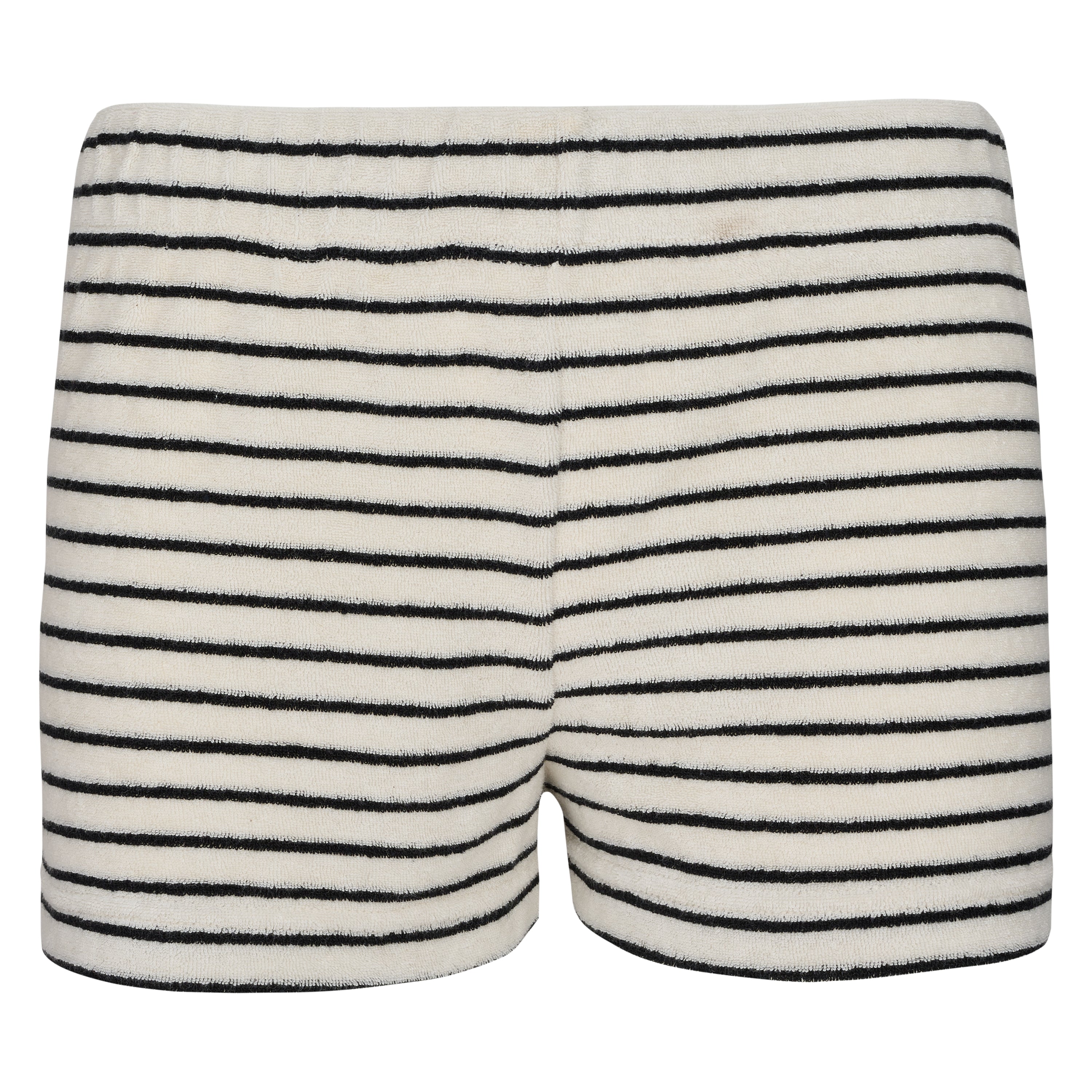 Womens Striped Towelling Hipster Shorts Ecru Black Bridie Bert