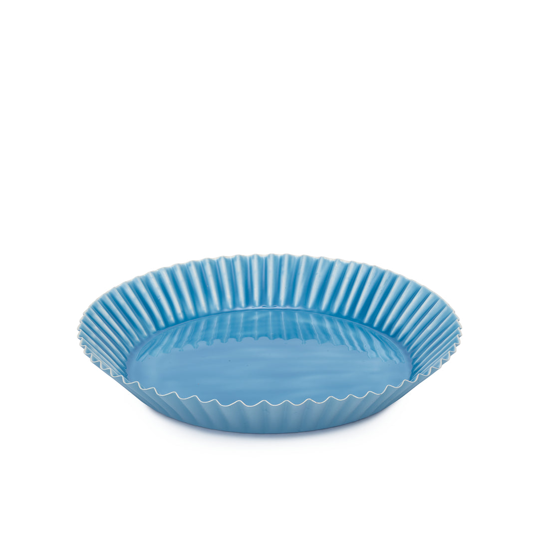 Round Scalloped Tray | Blue