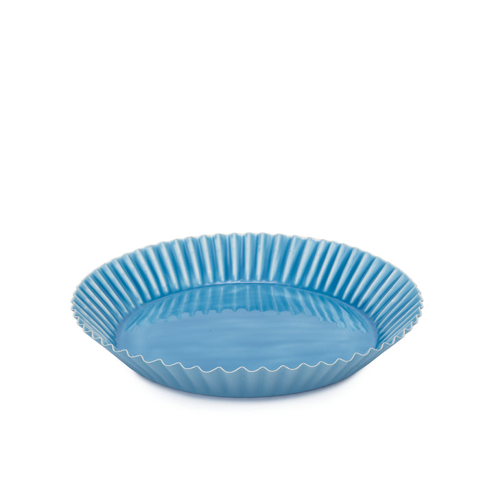 Round Scalloped Tray | Blue