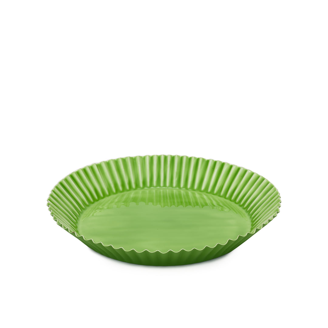 Round Scalloped Tray | Green