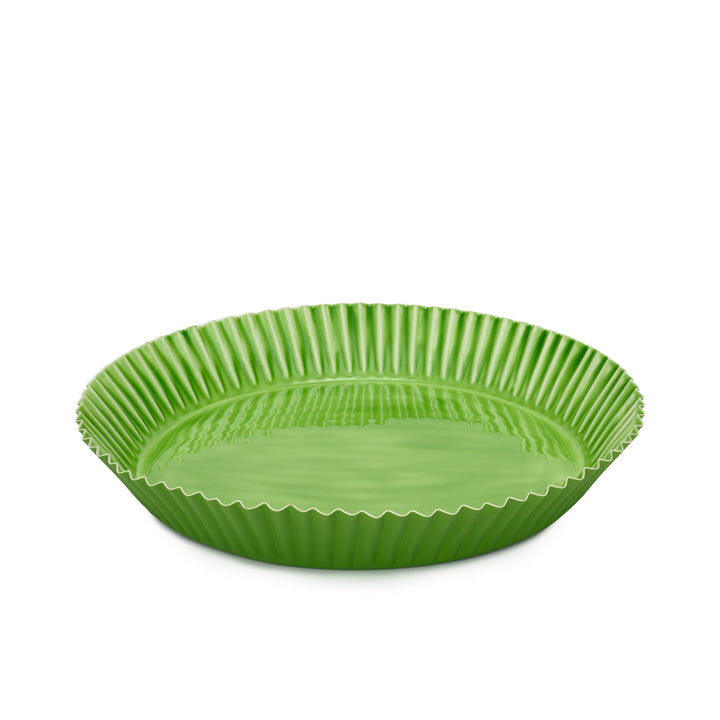 Round Scalloped Tray | Green