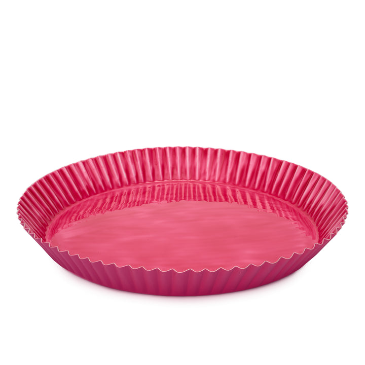 Round Scalloped Tray | Pink