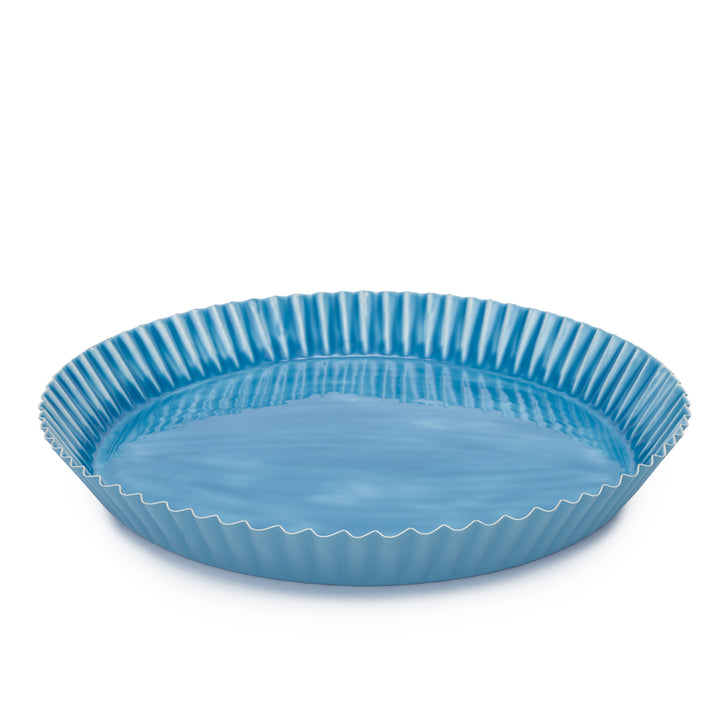 Round Scalloped Tray | Blue