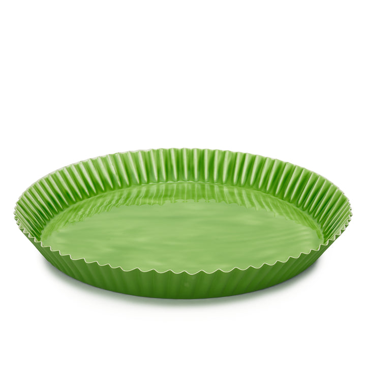 Round Scalloped Tray | Green