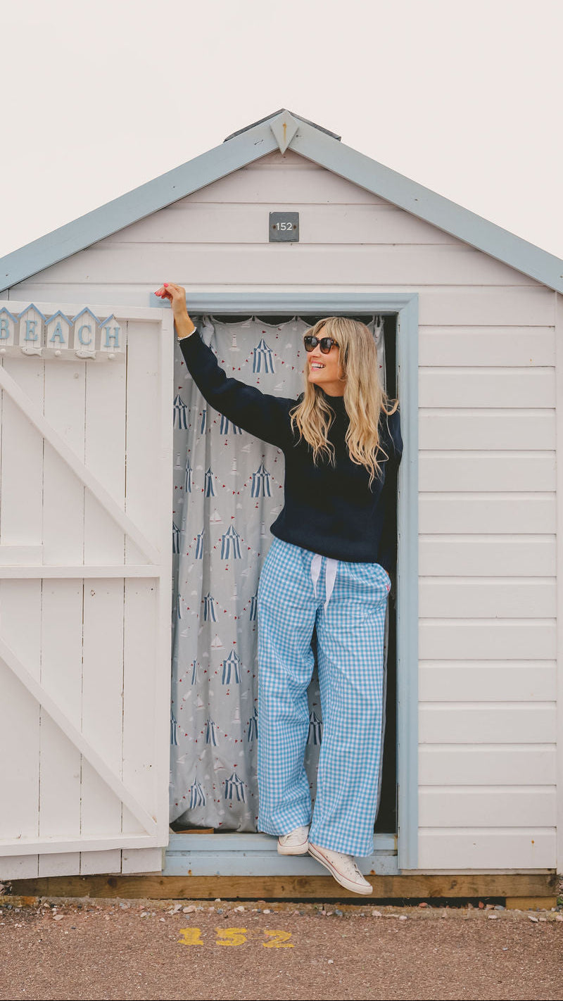 Slouchy Bottoms | Blue Gingham