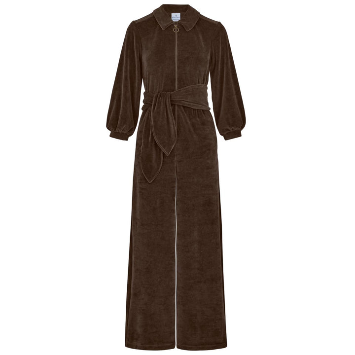 "Mitty" Wide Leg Jumpsuit - Stretch Cotton Velvet PRE-ORDER