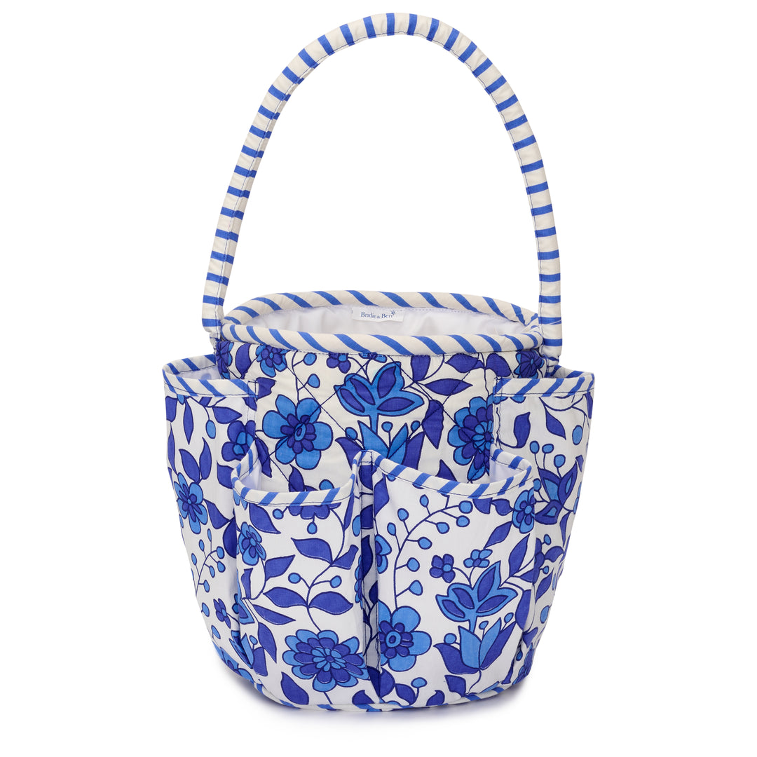 Floral Mini Beach Bag with Pockets | Marine