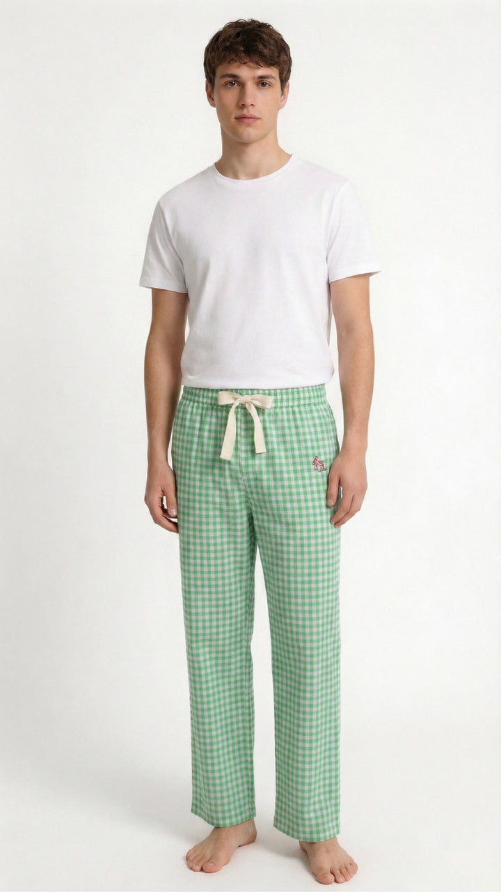 Slouchy Bottoms | Green Gingham