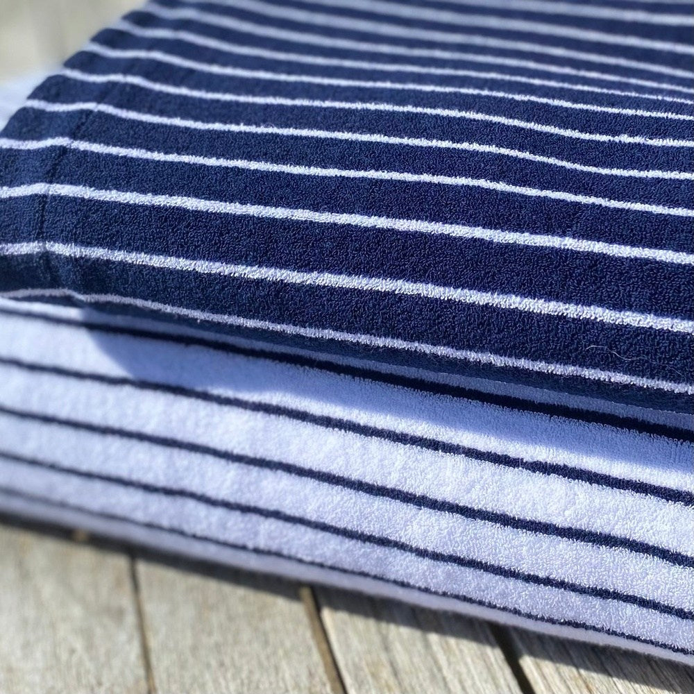 Luxury Beach Towel - Double Sided (Navy & White)