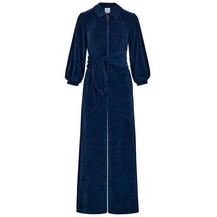 "Mitty" Wide Leg Jumpsuit - Stretch Cotton Velvet PRE-ORDER