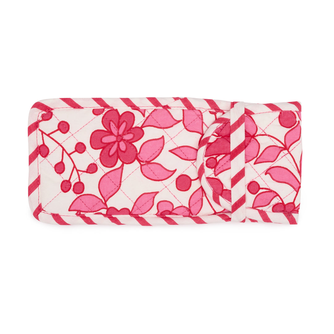 Quilted Floral Glasses Case | Fuchsia