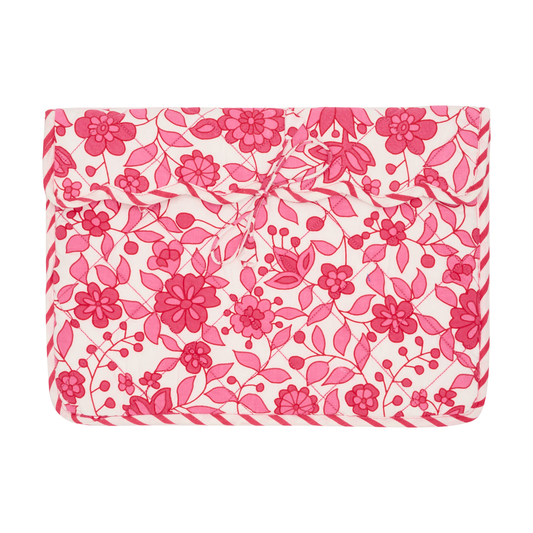 Quilted Floral Laptop Case | Fuchsia