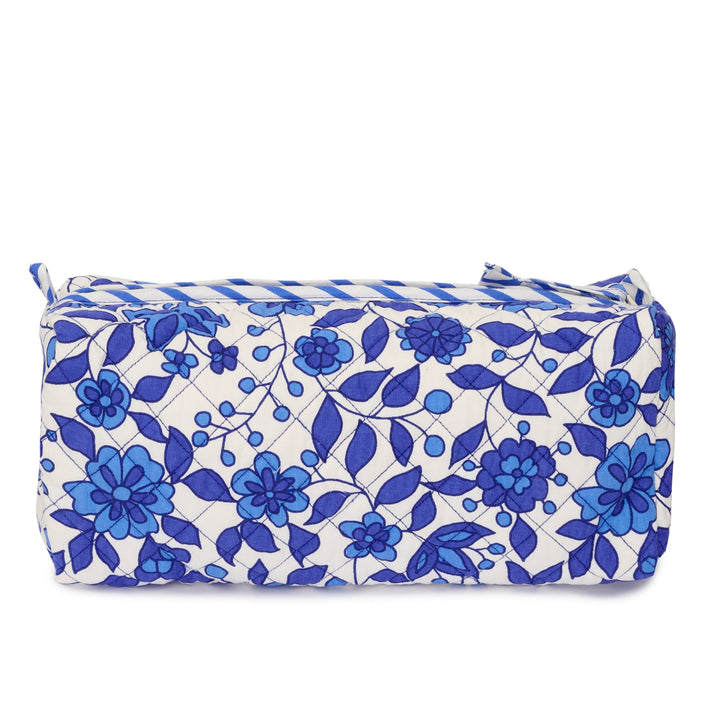 Quilted Floral Wash Bag With Internal Pockets |Marine