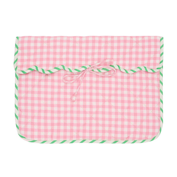 Quilted Gingham Laptop Sleeve | Rose