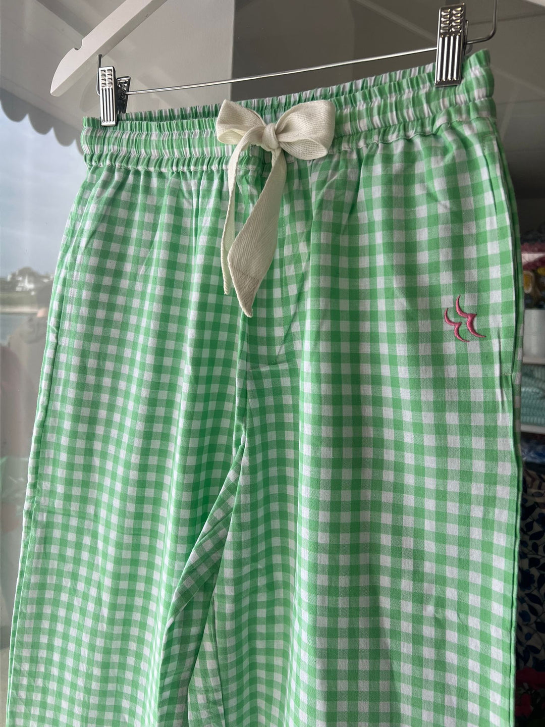Slouchy Bottoms | Green Gingham