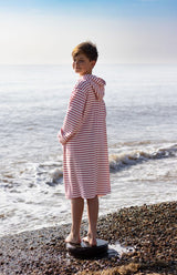 Children's hooded towelling robe for the beach, bath & swimming