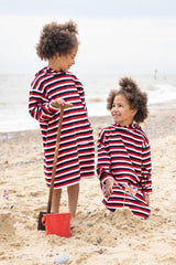 Children's hooded towelling robe for the beach, bath & swimming